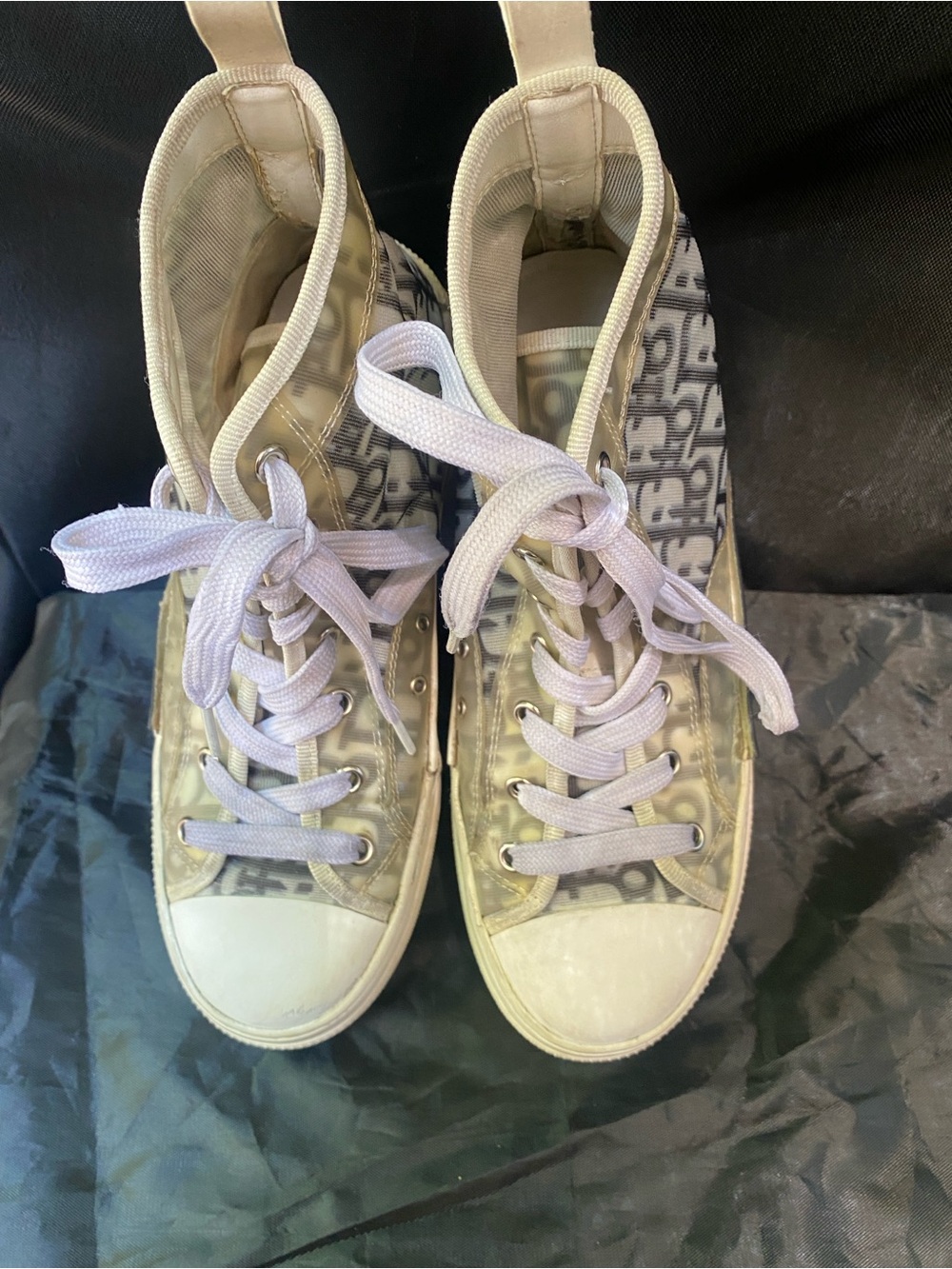 Fashionable woman sneakers high tops